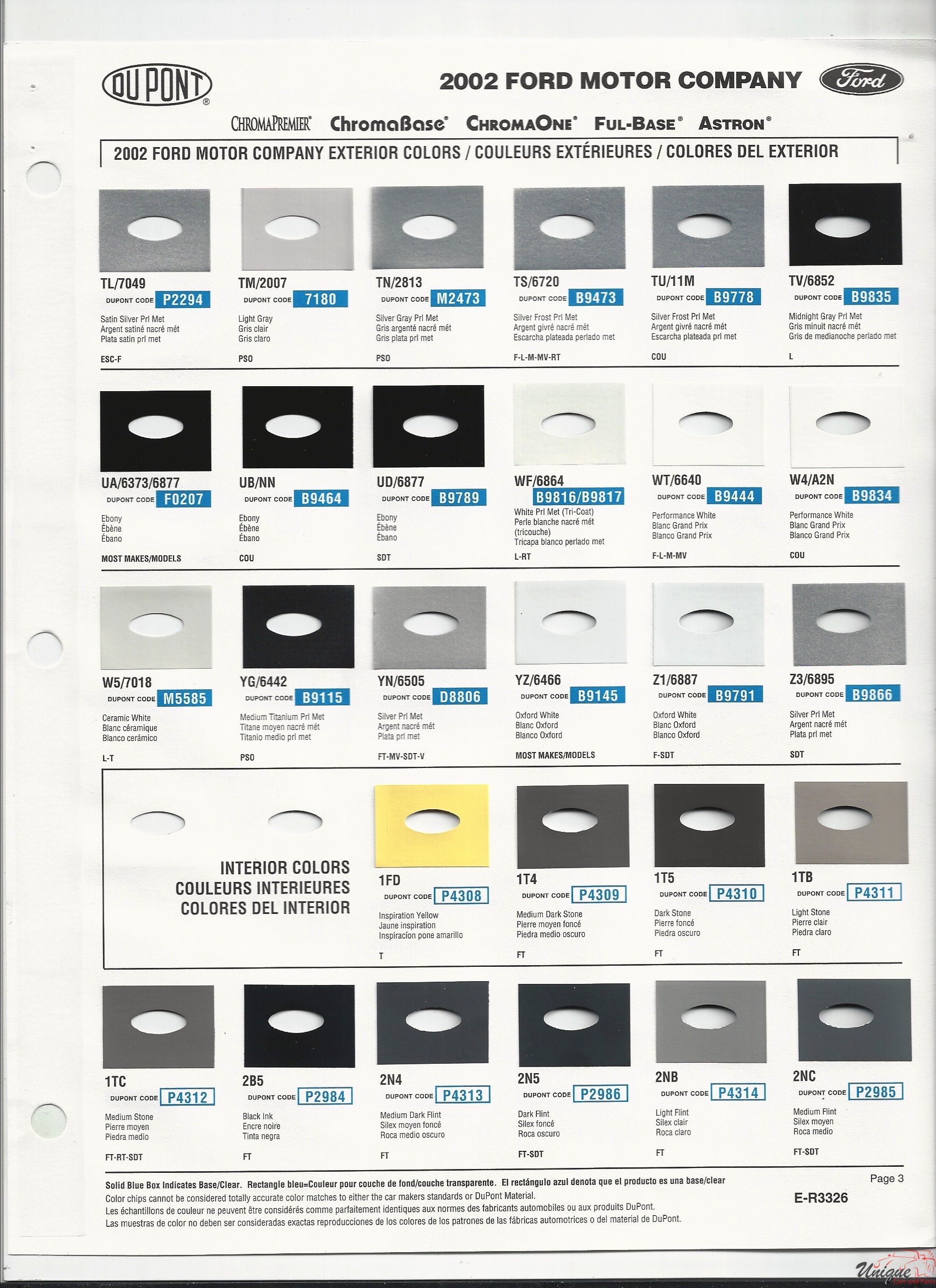 2002 Ford-2 Paint Charts